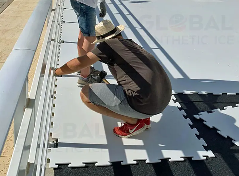 монтаж синтетического катка, установка синтетического ледового катка, монтаж катка из искусственного льда, установка катка из искусственного льда  